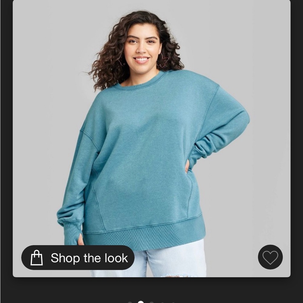 Wild Fable Oversized Teal Sweatshirt